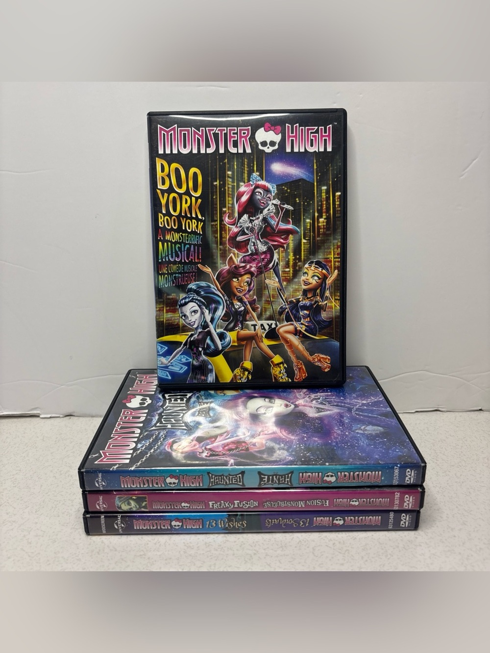Monster High DVD Lot Of 4 Boo York, Haunted, Freaky Fusion And 13 Wishes